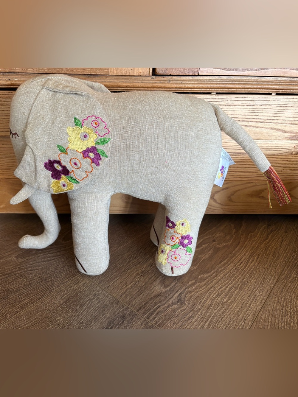 Boho Floral Embroidered Elephant  - Made in India